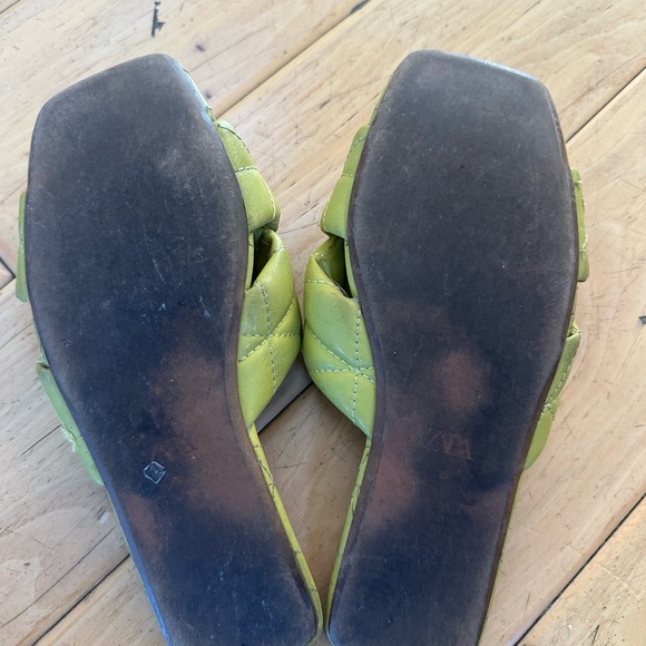 Zara Quilted Lime Sandals - Picture 3 of 3